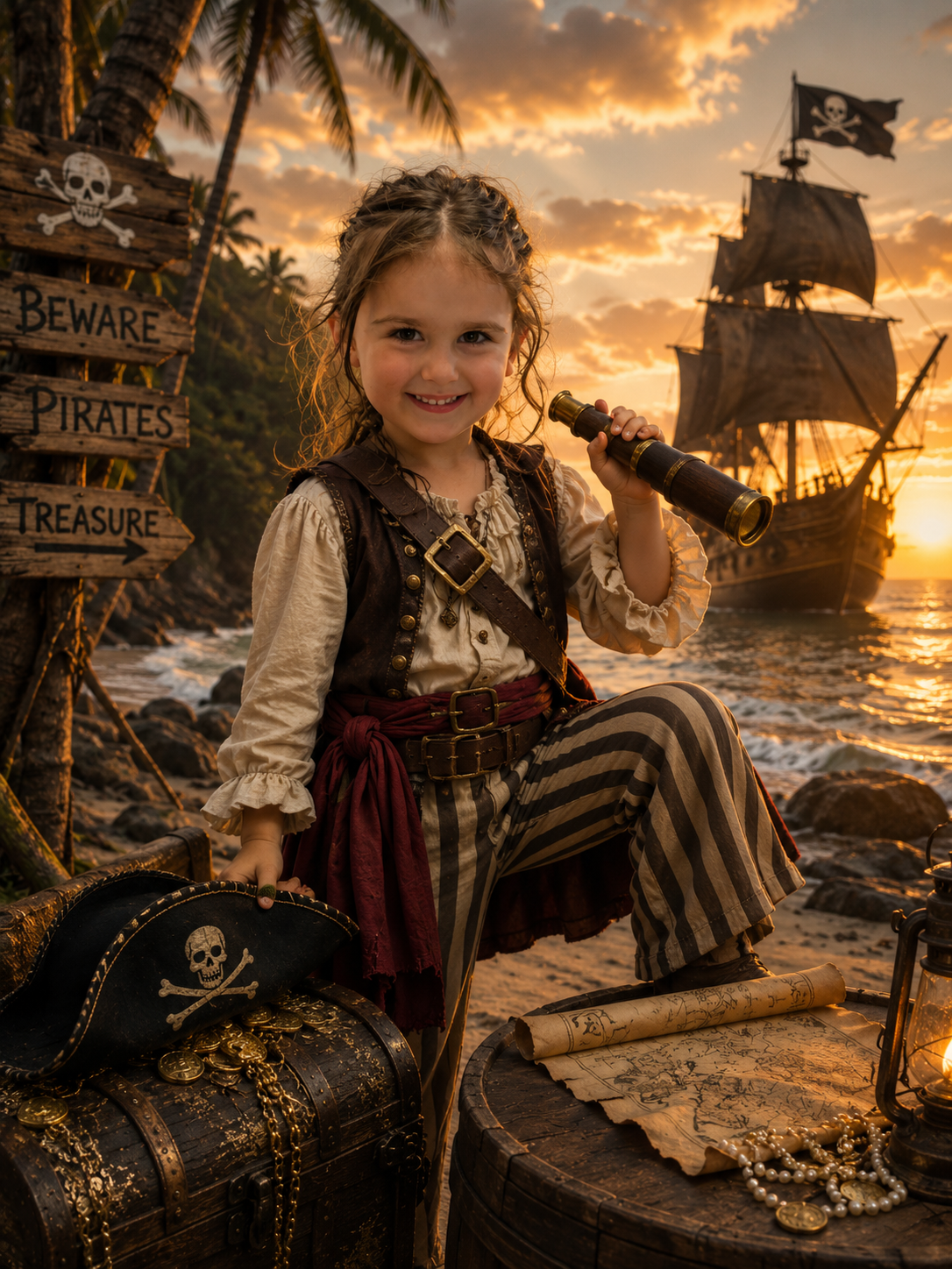 Pirate Captain — Beware Pirates Sign